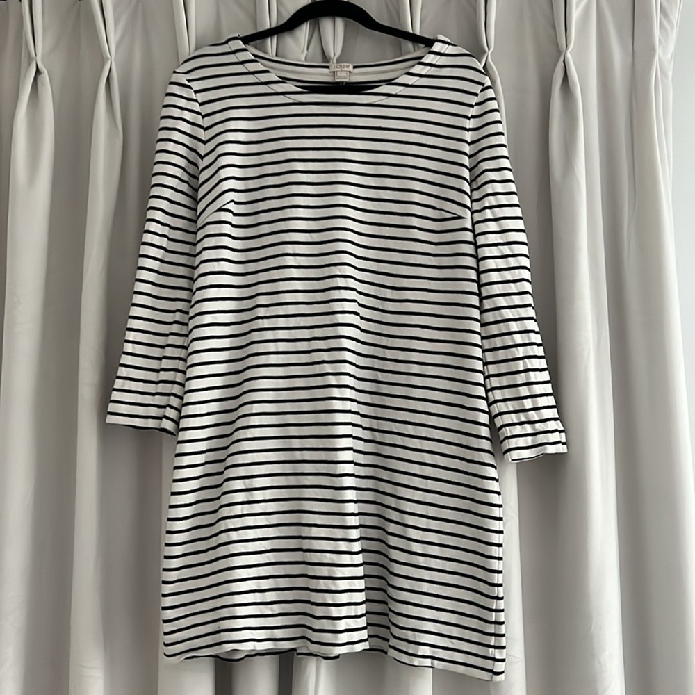 J. Crew Striped quarter sleeve dress
